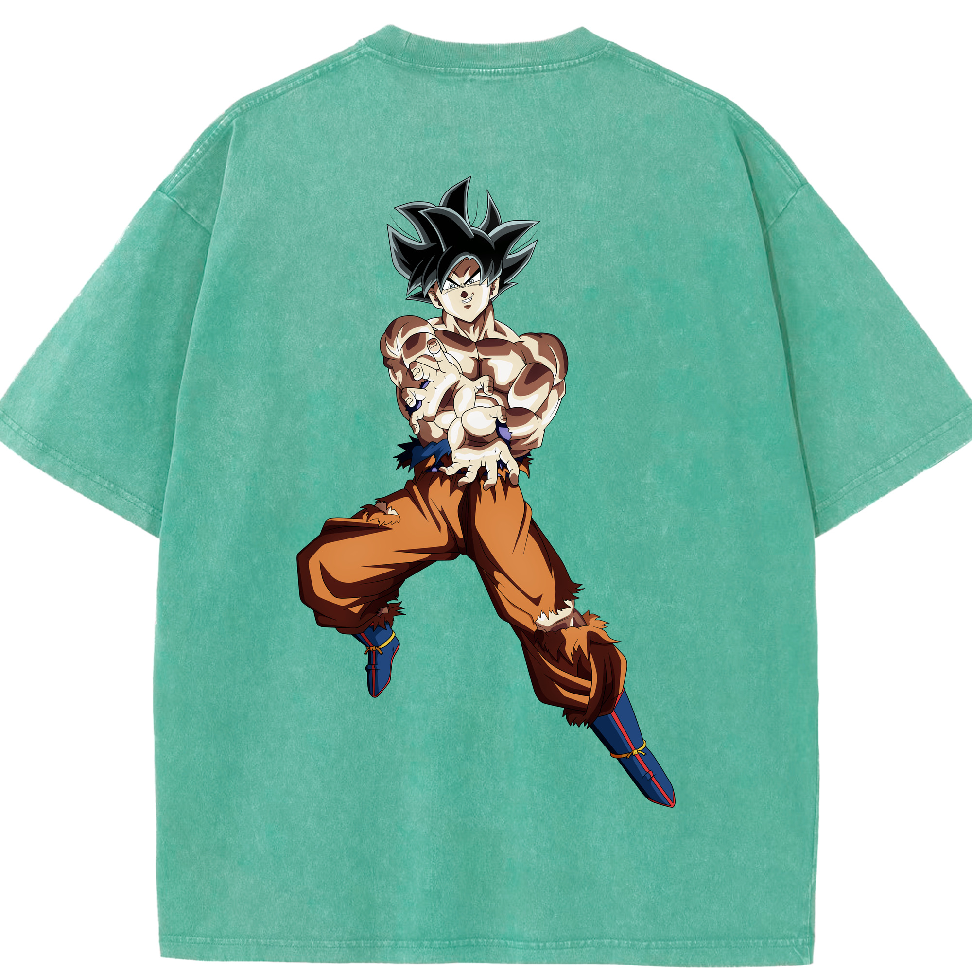 （画像用） ドラゴンボール 孫悟空（そん ごくう）Son Goku カカロット DRAGON BALL Kakarotto 綿100% ヴィンテージ風 半袖Tシャツ（背面プリント）
